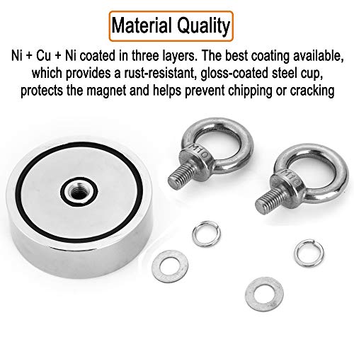 image for HHOOMY SDouble Lifting Ring Neodymium Magnet (Double-Sided Magnetic) R