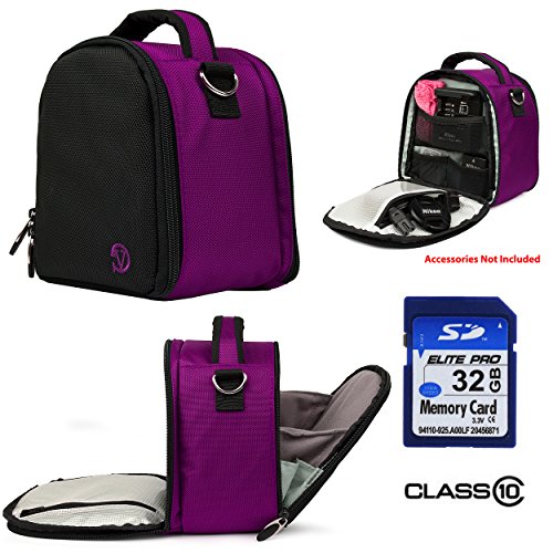 Laurel Travel Camera Bag Case For Pentax K Series 645D, K20D, K-3, K-30, K-5, K-5 II, K-5 Iis, K-50, K-500, K-7, K-r, K-x DSLR Camera + 32GB Class 10 SD Card
