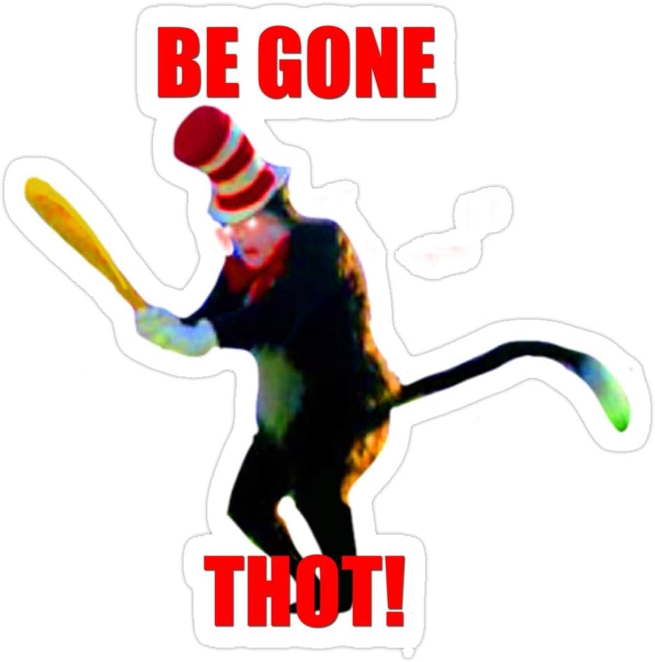 Andrews Mall BEGONE THOT (Cat in The Hat) Stickers (3 Pcs/Pack)
