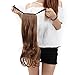 Binding Tie up Synthetic Ribbon Ponytail Extensions Heat Resistant One Piece Drawstring Pony Tail Long Wavy Curly Soft Silky for Women Lady Girls 18'' / 18 inch (light brown)