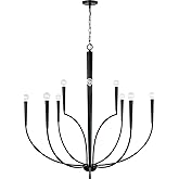 Capital Lighting 445901MB Holden Modern Large Candle Chandelier, 10-Light 600 Total Watts, 43" H x 40" W, Matte Black