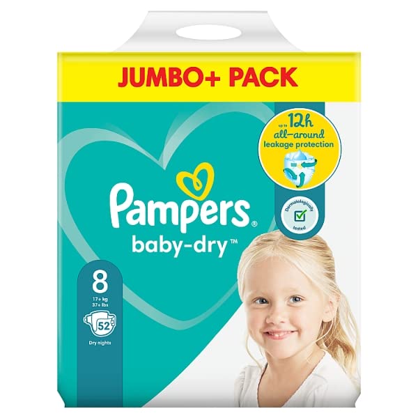 Pampers Size 8 Baby Dry Jumbo + Pack of 52