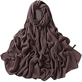 HURESON Chiffon Hijab Scarf Head Wrap Lightweight Scarves for Women Pashmina Shawls and Wraps for Evening Dresses Solid Color
