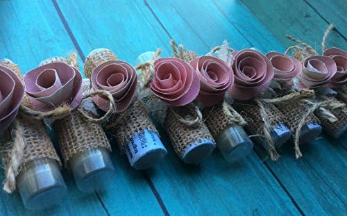 Lip balms favors - set of 10 wedding favors, burlap, rustic, fall theme, autumn, chic, country wedding - Shabby Chic