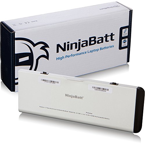 NinjaBatt Laptop Battery for Apple MacBook 13 inch A1280 [Late 2008] A1278 MB466LLA MB466LL/A MB467LL/A MB771LL/A - Premium quality High performance [Li-Polymer/42Wh/10.8v]