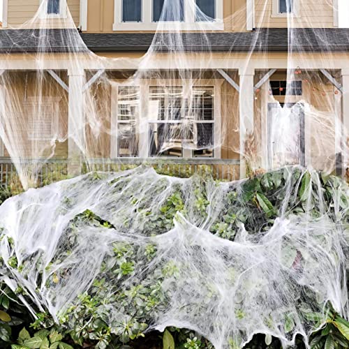 Halloween decoration with fake spiders