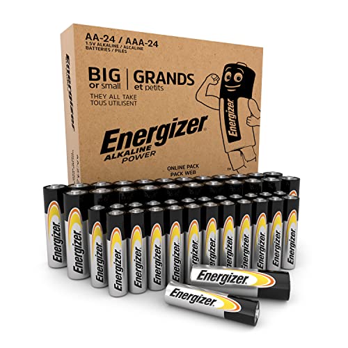 Alkaline Power AA und AAA Batterien Kombipackung (48 Stück) - Batterie 1,5V für Haushalt und Büro - 100% plastikfreie Recycelbar Verpackung - 7 Jahre lagerfähig [Exklusiv bei Amazon]