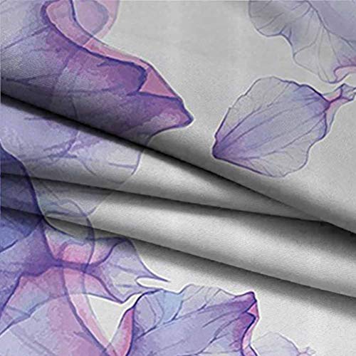 Flower-Decor-Outdoor-Curtain-Curtains-45-inch-Length-Abstract-Themed-Modern-Futuristic-Image-with-Water-Like-Colored-Art-Print-Bathroom-Curtain-Lilac-and-Pink-W63-x-L45-Inch