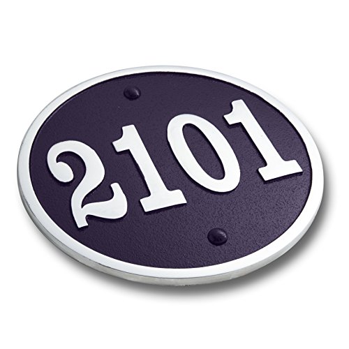 House Number Address Plaque Modern Round Style. Cast Metal Personalised Yard Or Mailbox Sign With Oodles Of Color, Number And Letter Options. Handmade In England By The Metal Foundry Just For You - Thumbnail 7