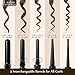 5 in 1 Curling Iron and Curling Wand Set with 5 Interchangeable Barrels, Anjou Hair Curler Set with Tourmaline Ceramic Coating (Adjustable Temperature 250°F - 410°F, Heat Resistant Glove & Travel Bag)