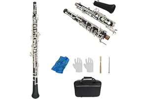 Professional C Key Oboe Semi-automatic Style Woodwind Instrument with Oboe Reed Gloves Leather Case Carry Bag