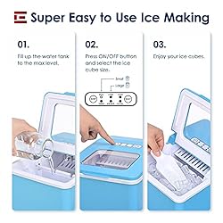 Euhomy Ice Maker Machine Countertop, 26 lbs/24H, 9