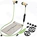 Symphonized NRG Bluetooth Wireless Wood in-Ear Noise-isolating Headphones, Earbuds, Earphones with Mic & Volume Control (Green)