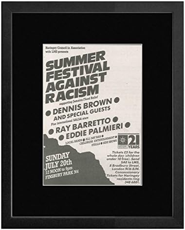 NME SUMMER FESTIVAL AGAINST RACISM - With Dennis Brown And Ray Barreto Framed Mini Poster - 33x28cm