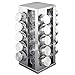 Adorox Steel Spice Rack - Round or Square Revolving Stainless Space Saving Kitchen Storage Organizer for Seasoning Dried Herbs (Square 20 Spice Jars)