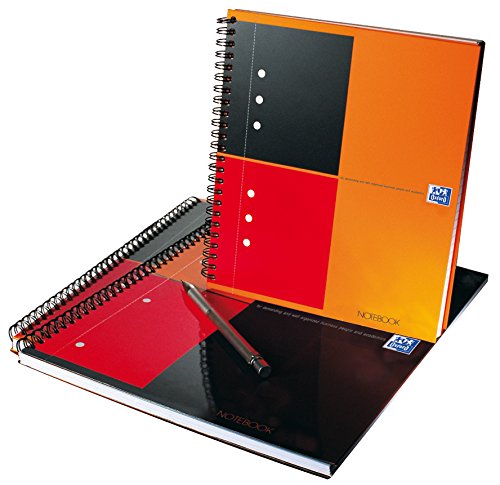 OXFORD 100102680 Notebook International A5 + lined 160 sheets sturdy cardboard cover orange Spiral Notebook Collegeblock - clever organization for managers and executives