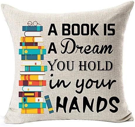 Book Lover Reading Books Club Librarian Black Glasses Go Away I'm Reading Cotton Linen Throw Pillow Case Cushion Cover NEW Home Office Indoor Decorative Square 18 X 18 Inches