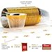 Gold Rim Plastic Party Cups – 9 Oz Disposable Plastic Tumblers 100 Count Clear Cocktail Glasses Tumblers Great Party & Hosting Supplies Wedding Showers Birthdays Bonus Decorative Star Design Conffeti