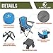 ALPHA CAMP Oversized Camping Folding Chair Heavy Duty Steel Frame Support 350 LBS Collapsible Arm Chair with Cup Holder Quad Lumbar Back Portable for Outdoor/Indoor