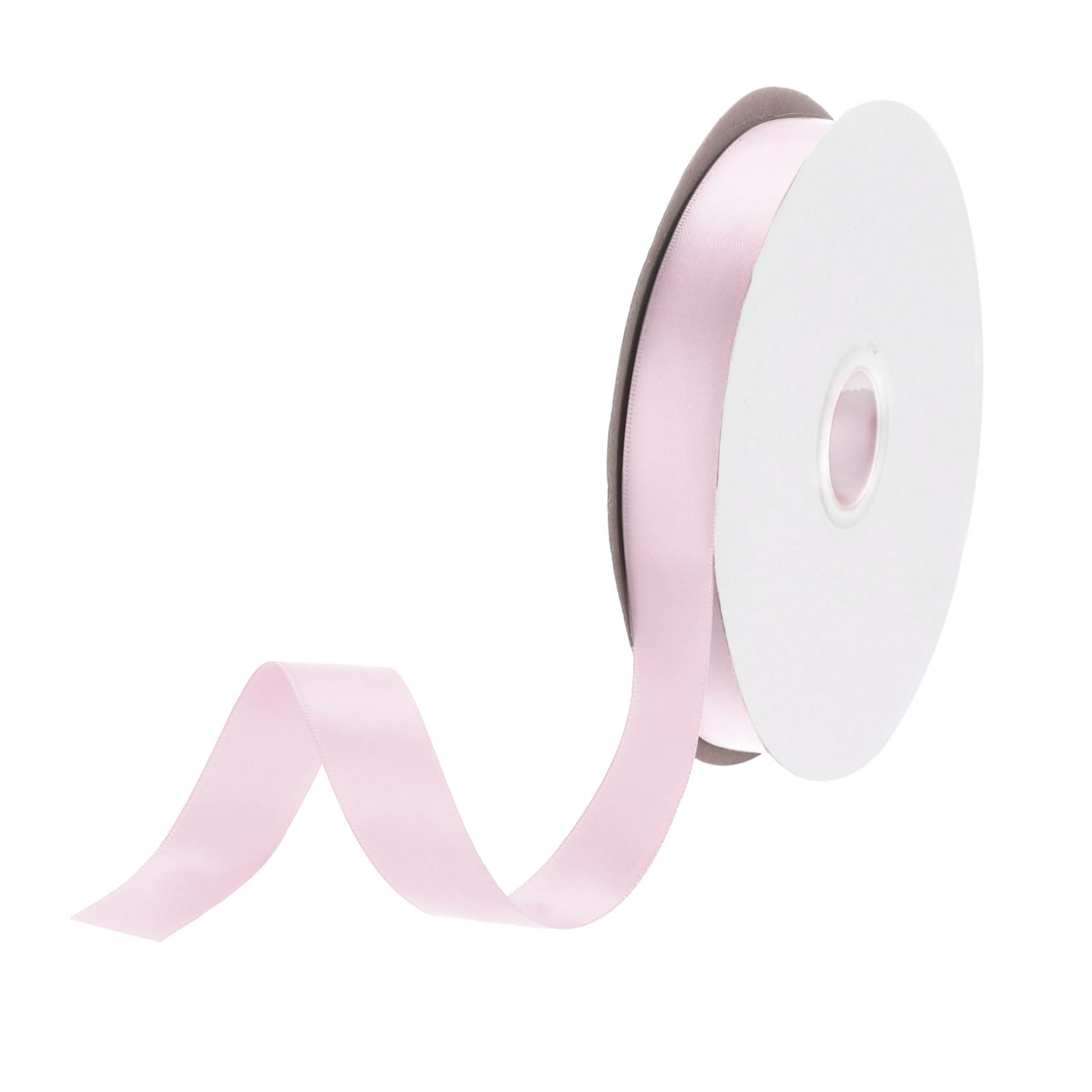 DMiotech 20mm Satin Ribbon 46m/150ft Thin Double Face Fabric Grosgrain Ribbon for Gift Wrapping Floral Hair Flower Bouquet, Pale Pink
