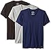 Calvin Klein Men's Undershirts, 3 Pack Cotton Short Sleeve V-Neck, Black/Grey Heather/Blue Shadow, Small