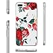 LUOLNH Slim Shockproof Clear Floral Pattern Soft Flexible TPU Back Cover Case Compatible with iPhone 7 Plus/8 Plus -Red Rose