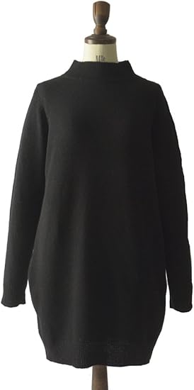 Amazon ミズイロインド Mizuiro Ind ハイネック コクーンニットワンピース 3 2246 Free Black Col 99 ワンピース チュニック 通販