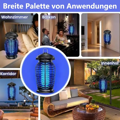 BYXAS Bug Zapper Outdoor Indoor, 15W Electric Mosquito Zapper with 4200V UV Light, Coverage of 1/2 Acre, 3 Prong Plug, Waterproof Fly Trap for Patio, Yard, Garden, Indoor Use