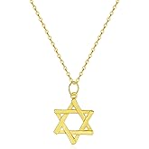 LAVISHE 925 Sterling Silver Matte Brush Star of David Pendant Necklace 18 inch