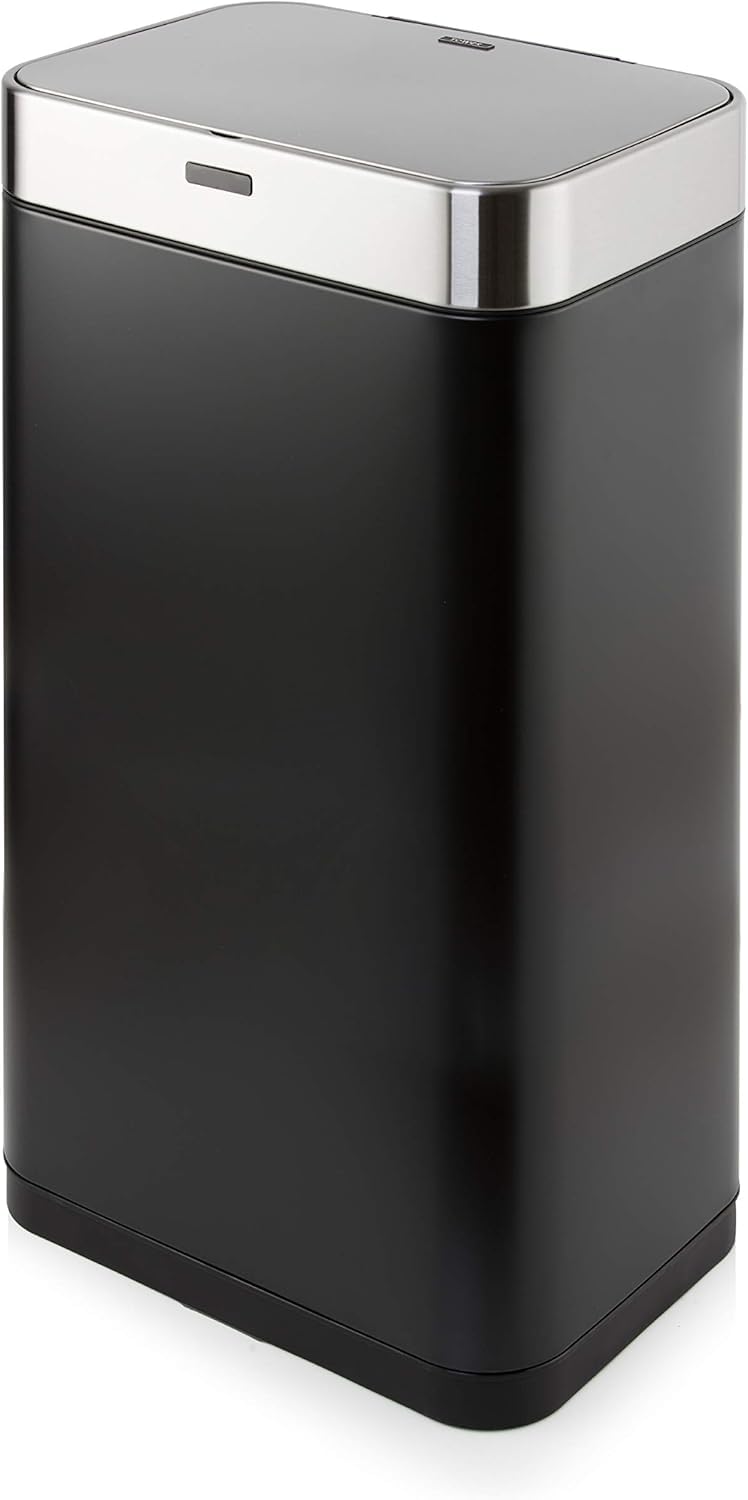 Tower T838001B Square Sensor Bin with Fingerprint Proof Coated Exterior, Large 75L, Hands Free Opening, Black