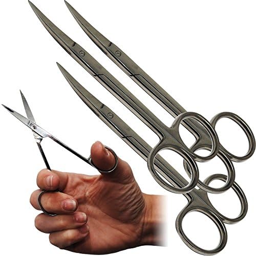 Surgimax CE Curved Tip Vet Veterinary Dental Surgical Iris Scissors Triple Pack