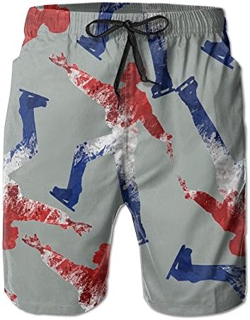 Figure Skating Dutch Flag Through The Bottom Men Swim Beach Shorts Stretch Surf Running Pants With Pockets