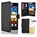 32nd Book wallet PU leather case cover for Samsung Galaxy S2 Sii i9100, including screen protector, cleaning cloth and touch stylus - Black