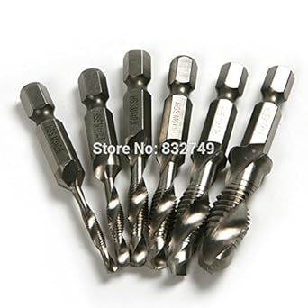 Generic Atoplee NEW 6 PCS HSS Hex Shank Drill Bit Screw Tap of Metric Metal Drilling Tools M3*0.5 M4*0.7 M5*0.8 M6*1 M8*1.25 M10*1.5