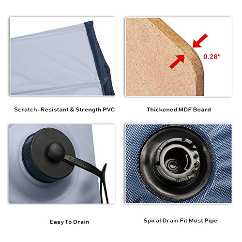 Dog Pool Hard Plastic Dog Swimming Pool Kiddie Pool Collapsible Dog Pet Pool Portable Bathtub Leakproof Bathing Dog Tub for Small Medium Large Dogs Shower Puppy Cats Ducks(47.2\