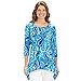 Women's Blue Paisley Print Sharkbite Tunic with 3/4