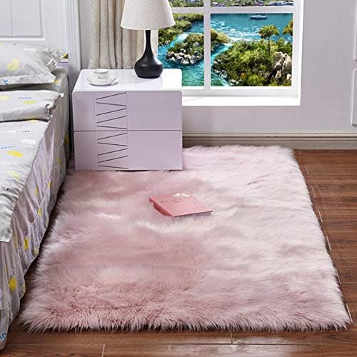 Wuxi Chuannan Ultra Soft Indoor Area Rugs Fluffy Living Room Carpets Anti-Skid Shaggy Area Rug for Children Bedroom Home Decor Nursery Rugs,23.6 x 47inch(Pink)