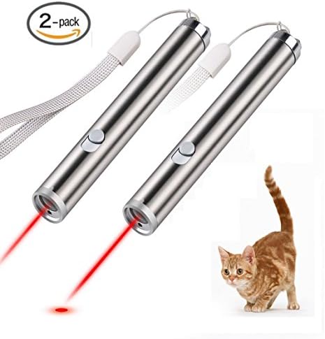 Cat Chaser Toys, 2 in 1 Multi Function Funny Cat Chaser Toys Interactive LED Light Training Tools, by iThink Toys【2-PACK】
