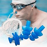 Summer Water Swimming Ear Plugs & Free Nose Clip Set for children & youth Adults Great Protector for Swimmer (Blue)