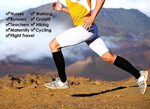 ODIJOO Compression Socks 15-20 mmHg for Men Women(8Pairs),Running,Nurse,Medical