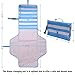 Baby Diaper Changing Pad Clutch Portable Travel Changing Station for Baby Newborn Infant, Foldable Mat with Head Cushion, Comfortable Waterproof Wipeable (Blue with White)