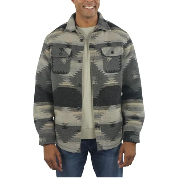 M*t様 URU 23SS WOOL TROPICAL 3 BUTTON JAC Jachs Men's Wool Blend Sherpa Lined Flannel Shirt Jacket (US