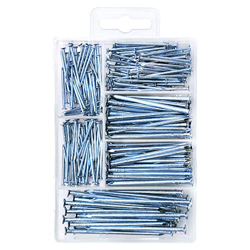 HangDone Nails Assortment 250-Pieces 4 Sizes, Zinc Plated - Thumbnail 2