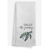 Bnwepo Coastal Turtle Bathroom Kitchen Towel, Sea Turtle Beach Towels for Kitchen Dinning Bathroom, Trust The Journey 16×24 Inches