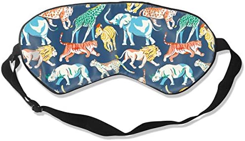 Mr.Roadman 100% Silk Sleep Mask Comfortable Sleeping Eye Mask - Watercolor Tiger Lion Zebra Animals Sleep Eyes Covers for Travelling, Night Noon Nap, Mediation Or Yoga