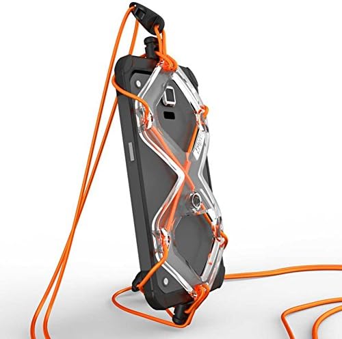 Mibim Universal Strap Holder Sport Phone Case Wearable Attachment Sling Lanyard for Samsung Galaxy and other Smartphones for Outdoor Sports Activity (Clear&Orange)