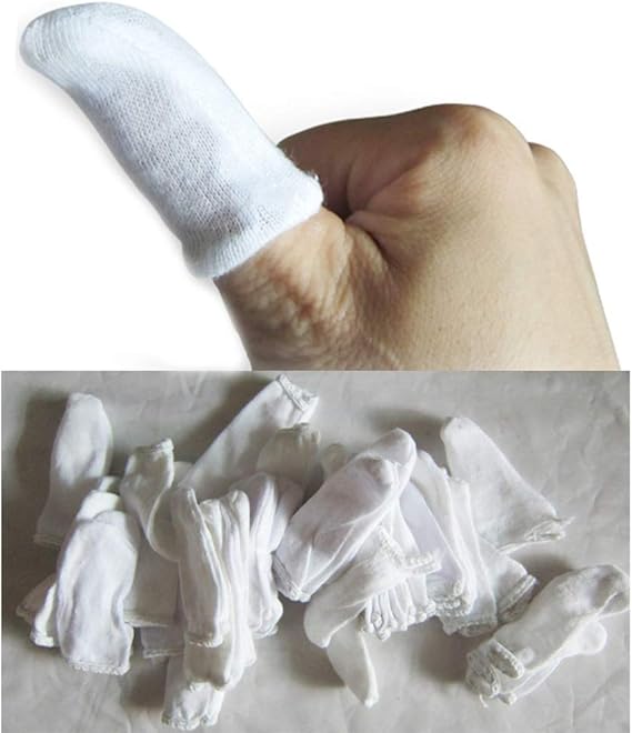 ANNIUP 200 Pcs Cotton Finger Cots Finger Guards Hand Toe Thumb