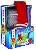 Solo 9 Oz Plastic Cup, Lid, and Straw Combo Pack, 15 Cups (No BPA) (Red)
