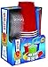 Solo 9 Oz Plastic Cup, Lid, and Straw Combo Pack, 15 Cups (No BPA) (Red)