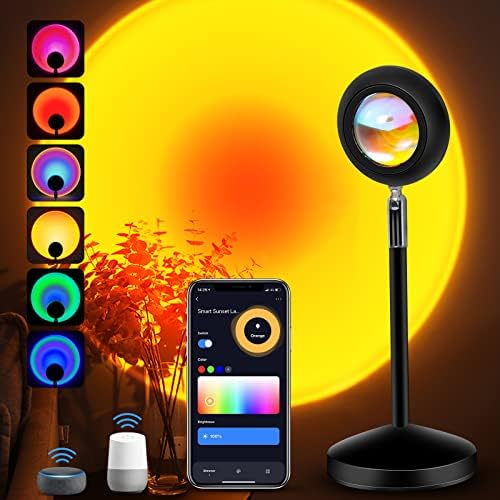 Panamalar Smart Sunset Lamp, WiFi Sunset Projection Lamp 16 Color